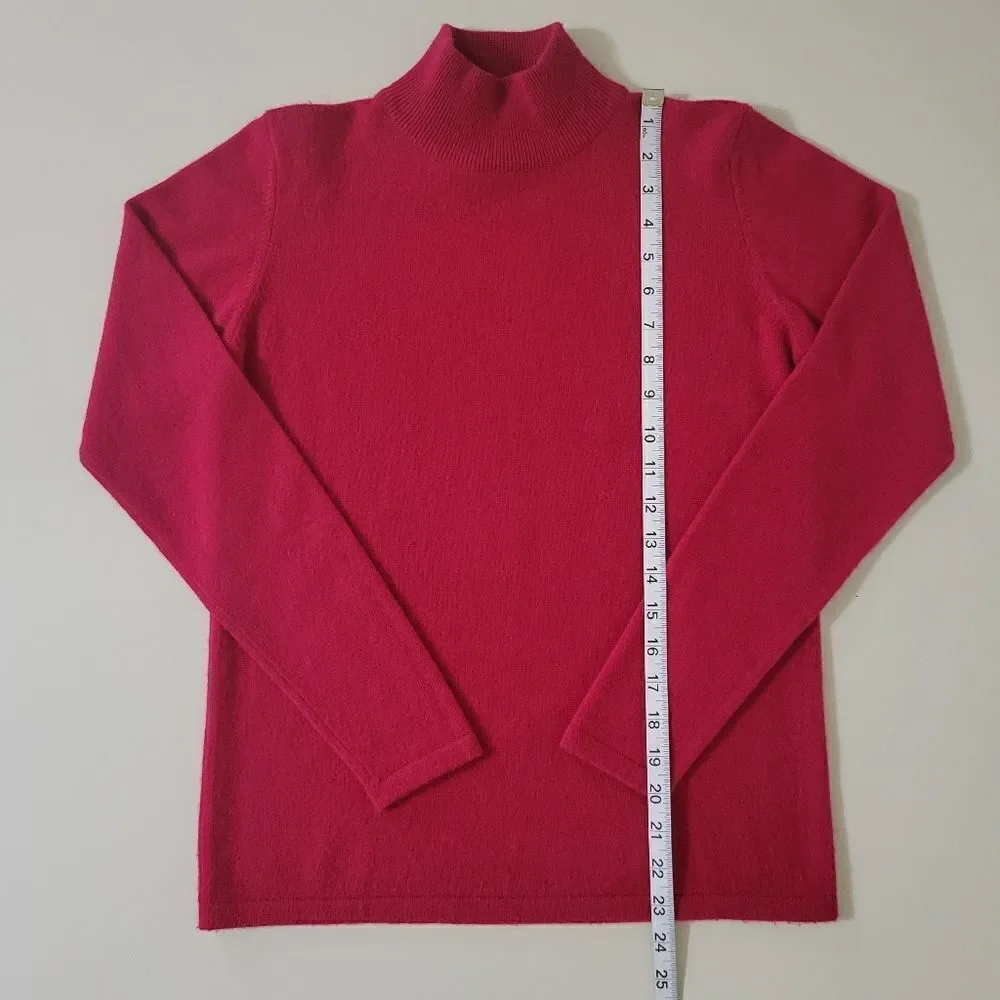 Cashmere House Women's Red Mock Neck Pullover Long Sleeve Sweater
